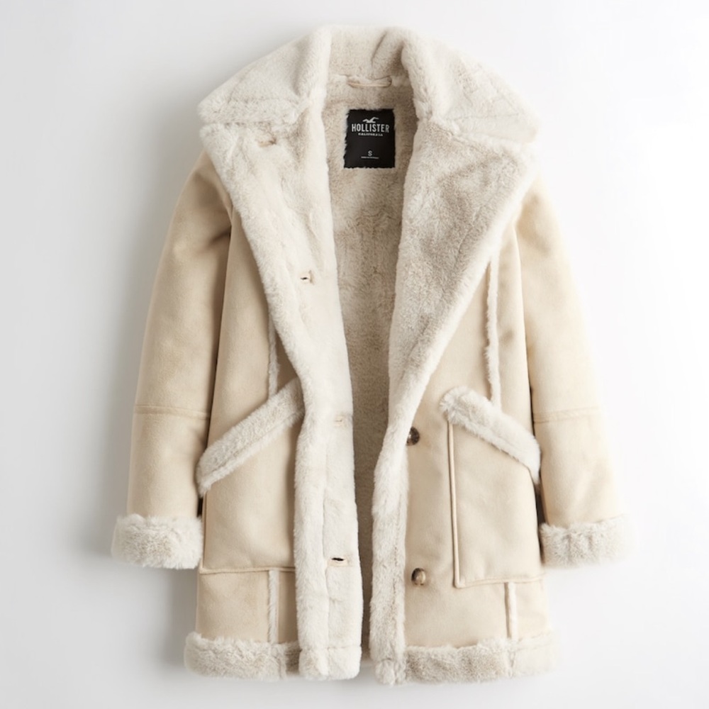 HOLLISTER FAUX SHEARLING JACKET